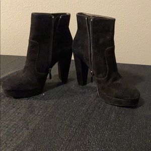 Black high heel ankle booties